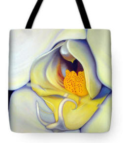 Tote Bags - Orchid Mouth Painting by Anni Adkins