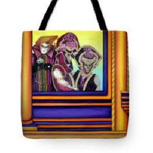 Tote Bag  - The Joker Carnival of Venice by Artist Anni Adkins