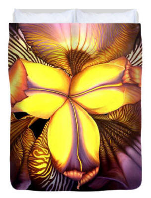 Duvet cover - Goldie's Iris by Artist Anni Adkins
