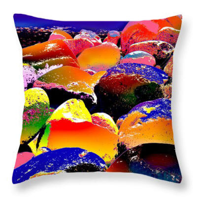 Decorative Pillow Sedona Creek Rocks by Joe Hoover
