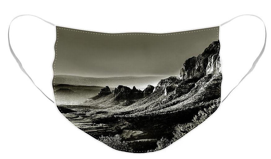 Face Mask by Joe Hoover - Sedona Landscape Black & White