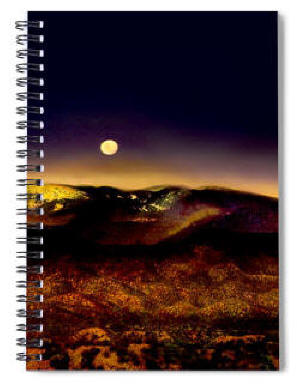 Spiral Notebookn-Desert Moon Hand tinted Photo by Joe Hoover and Anni Adkins