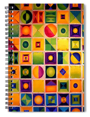 Spiral Notebook - Woven Farmland by Artit-Designer Anni Adkins