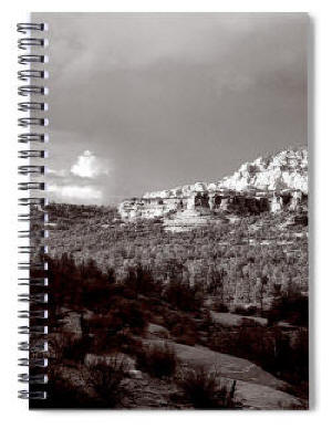 SPIRAL NOTEBOOK - Sedona Sunset, Black and White Photograph by Joe Hoover