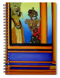 Spiral Notebook - The Prince Carnival of Venice Painting by artist Anni Adkins