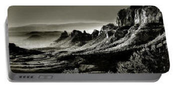 Cell Phne Portable Charger - Sedona in Black and White by Joe Hoover