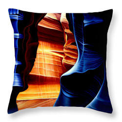 Decoratiave Throw Pillow - Antelope Canyon Arizona by Artist Anni Adkins