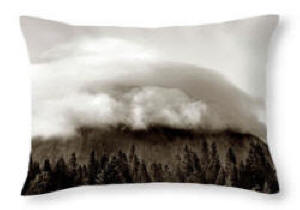 Designer Pillow- Cloud Mountain - Black & White Photograph by Joe Hoover