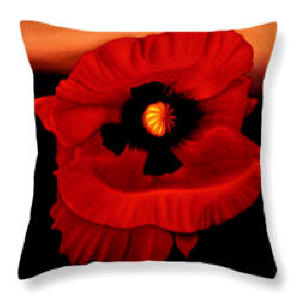 throw pillow Desert Poppy by Anni Adkins