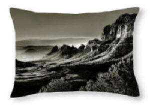 Designer Pillow - Sedona in Black and White by Joe Hoover