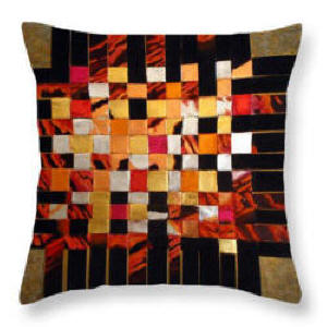 Woven metal pillow Throw Pillow  by Anni Adkins