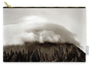 Carry All Pouch - Cloud Mountain - Black & White Photograph by Joe Hoover
