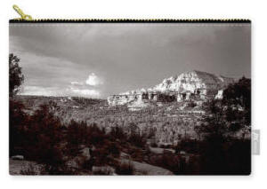 CARRY ALL POUCH - Sedona Sunset, Black and White Photograph by Joe Hoover