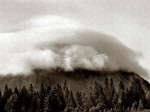 Jigsaw - Cloud Mountain - Black & White Photograph by Joe Hoover