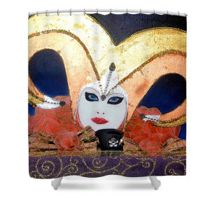 Shower Curtain - k - Andrea from the Carnival of Venice Series by Artist Anni Adkins