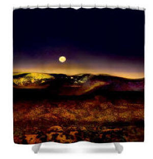 Shower Curtain - Desert Moon Hand tinted Photo by Joe Hoover and Anni Adkins