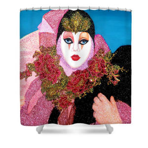 Designer Shower Curtain - Dota from Carnival of Venice by Anni Adkins