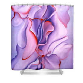 Shower Curtain - Gerogia's Sweet Peas by artist Anni Adkins