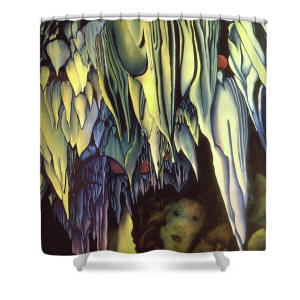 Shower Curtain - Goddess of Carlesbad Caverns by artist Anni Adkins