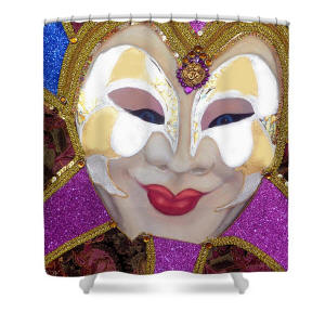 Designer Shower Curtain - Martinia, The Carnival of Venice by Anni Adkins