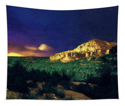 Tapestry - Sedona Sunset Hand Tinted Photograph by Joe Hoocer and Anni Adkins