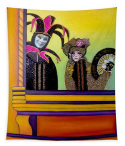 Tapestry - The Fan , Carnival of Venice by Anni Adkins