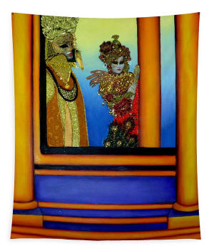 Tapestry - The Prince Carnival of Venice Painting by artist Anni Adkins