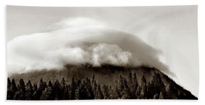 Beach Towel - Cloud Mountain - Black & White Photograph by Joe Hoover