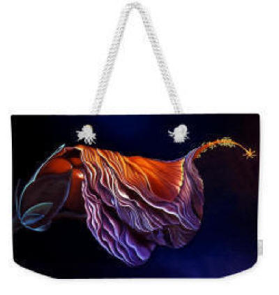 Weekender bag  - Brusied Hibiscus - Flower Painting by artist Anni Adkins 