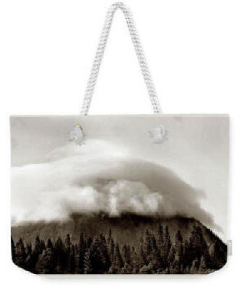 Weekender Bag - Cloud Mountain - Black & White Photograph by Joe Hoover