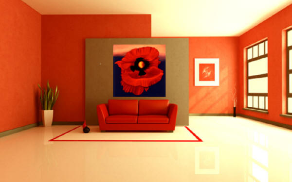 Desert Poppy by Anni Adkins with Room Setting