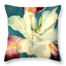 White Iris Pillow