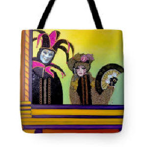 Tote Bag, The Fan from the  Carnival of Veniceby Artist Anni Adkins