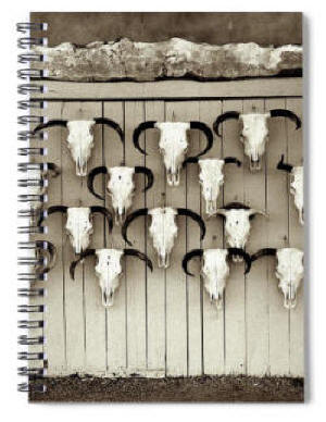Spiral Notebook - Cattle Call Black and White Photo by Joe Hoover