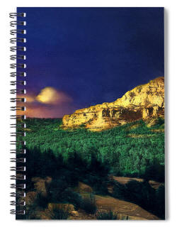 Spiral Notebook - Sedona Sunset Hand Tinted Photograph by Joe Hoocer and Anni Adkins
