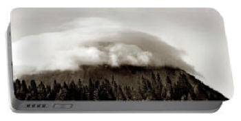 Portable Phone Charger- Cloud Mountain - Black & White Photograph by Joe Hoover