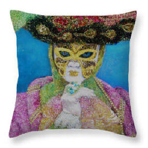 Throw Pillow Andrea  Carnival Of Venice by Anni Adkins