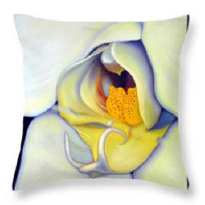Throw Pillow Orchid Mouth by anni Adkins