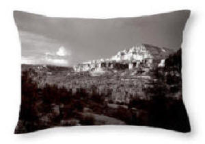Decor Pillow - Sedona Sunset, Black and White Photograph by Joe Hoover