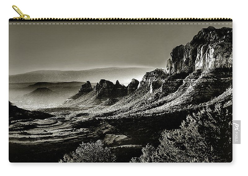 Carry All Pouch - Sedona in Black and White by Joe Hoover
