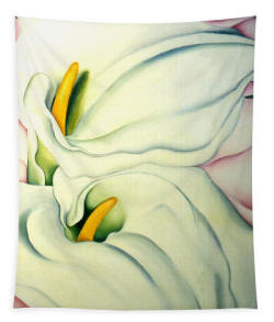 Tapestry - Calla Lilies ny Georgia O'keefe painted by Anni Adkins