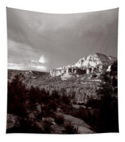 Tapesry - Sedona Sunset, Black and White Photograph by Joe Hoover