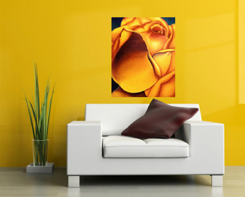 Yellow Rose Painting by Anni Adkins